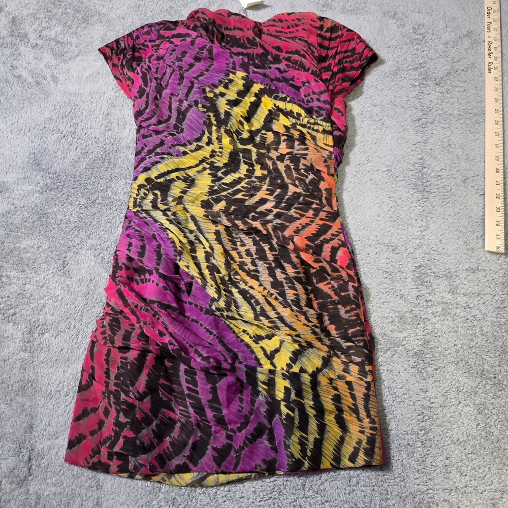 Diane von Furstenberg Womens 4 Miranda Ruffles Silk Mini Dress Multi D8828469N9 - Picture 7 of 8
